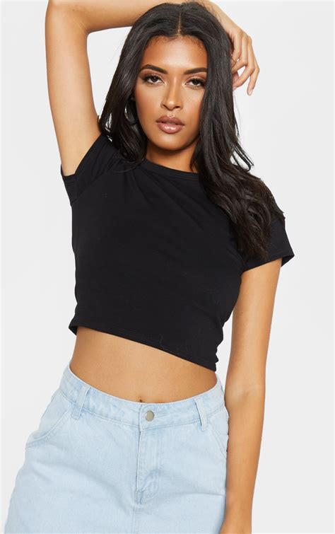 celine short sleeve cropped top